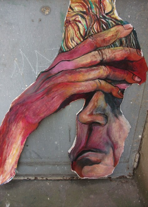 acryl et pastel sur papier